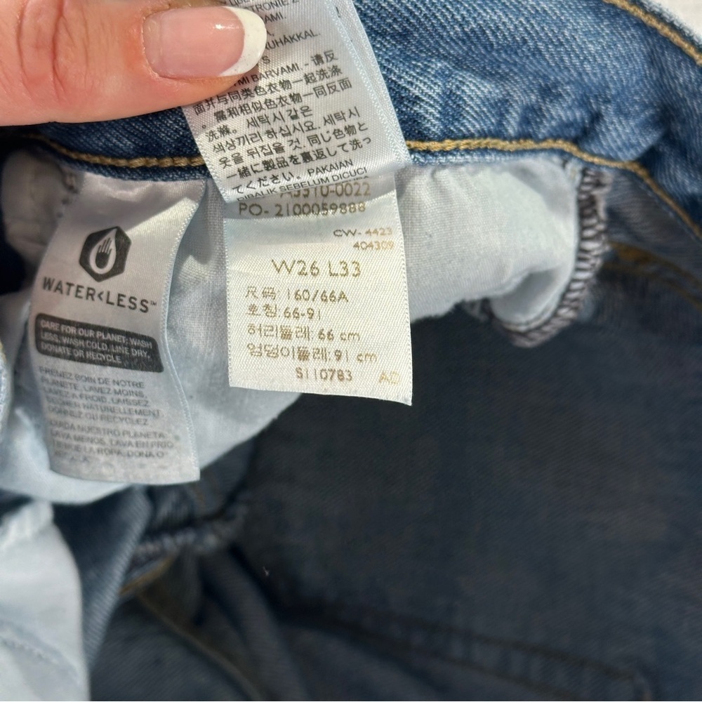 Levi’s 94 Baggy Distressed Jeans High Rise Raw Hem W26 - Picture 7 of 11